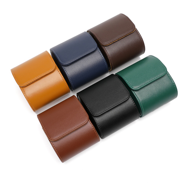 Single Watch Roll Travel Case Portable Vintage Leather Watch Storage Organizer Wrist Watches Box Watch Roll Travel Case
