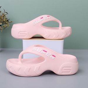 Women's Beach Sandals Summer Waterproof Breathable Anti-Slip Thick Sole Flip Flop <b>Platform</b> High <b>Heel</b> EVA Height Increasing - Product Image 5