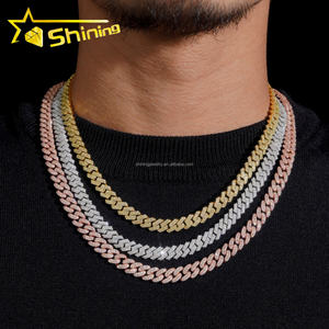 Cadena y Pulsera Cubana Miami con Incrustaciones de Piedras de Moissanita VVS de 8mm y 2 Filas, Certificado GRA, Plata S925, Gran Venta - Product Image 2