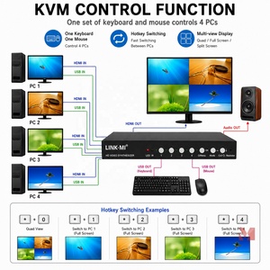 Multi-visionneur <span class=keywords><strong>HDMI</strong></span> 4x1 4K60Hz avec commutateur KVM, commutation transparente sans écran noir - Product Image 4