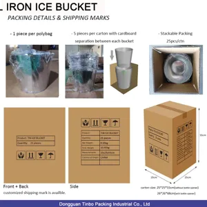 Bán buôn 5L Vòng mạ kẽm kim loại tin <span class=keywords><strong>Ice</strong></span> <span class=keywords><strong>Bucket</strong></span> cho 6 chai bia cho doanh số bán hàng mặt hàng khuyến mãi - Product Image 4
