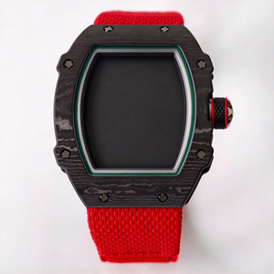 Reloj Mecánico Unisex de Lujo Ultrafino 6702 de 7.8mm con Fibra de Carbono, Diseño Tonneau, Movimiento Esqueletizado, Cristal de Zafiro, Estilo Hip Hop, Correa de Goma - Product Image 3
