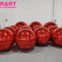 Boule miroir gonflable rouge pour décoration publicitaire Ballon miroir gonflable à prix d'usine pour l'affichage