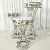 Ensemble de table à gâteau ronde en acier inoxydable doré Offre Spéciale pour la décoration de mariage