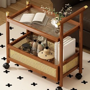 Coffee shop, bookstore, mobile retro trolley, simple <b>sofa</b>, side table, vintage multi-tiered food cart, snack storage rack - Product Image 1