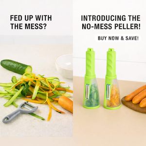 Multi-Function Creative Storage <b>Plastic</b> <b>Kitchen</b> Gadgets Vegetable Fruit Peeler Rubbish Box Paring Knife for Food Home Use - Product Image 5