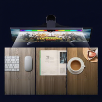 Barre lumineuse LED RGBIC synchronisée avec la musique pour moniteur, lampe de bureau pour jeux sur ordinateur avec application/WiFi/contrôle, abat-jour noir, protection des yeux