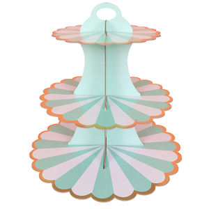 3-परत कप केक मिठाई कागज स्टैंड प्रदर्शन रैक जन्मदिन शादी की पार्टी की आपूर्ति केक सजावट केक प्लेट स्टैंड - Product Image 2