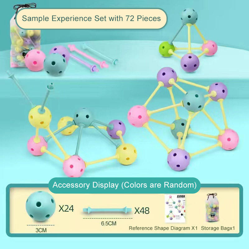 ชุด72ชิ้น-ลูกปัด24เม็ด + 48แท่ง + ถุงเก็บของ