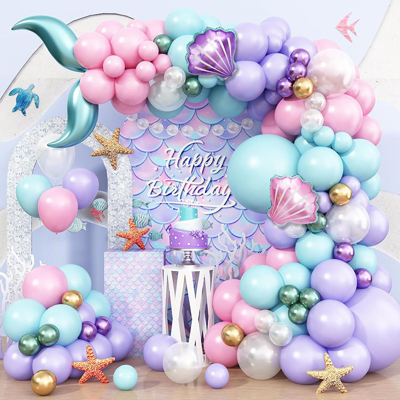 Balloon Arch Baby Shower Decorations Girl Purple Green Baby Shower
