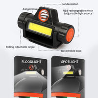 Mini faro batería incorporada Led Usb carga Cob cabeza lámpara antorcha luz atenuación continua faro linterna