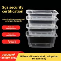 Groothandel Wegwerp Transparante Vierkante PP Plastic Voedselcontainer Hittebestendig Afhaal Fruit Bezorging Lunchbox met Deksel