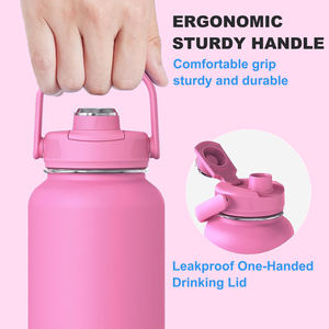 Bouteille d'eau isotherme en acier inoxydable à large ouverture FAYREN avec sac de transport et paille, idéale pour le sport et les activités de plein air - Product Image 6