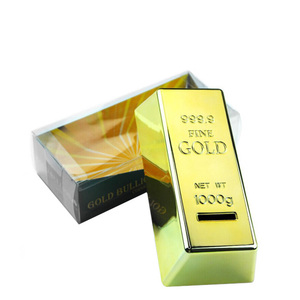 Tirelire en plastique en forme de brique d'or, cadeau créatif, petite taille - Product Image 1