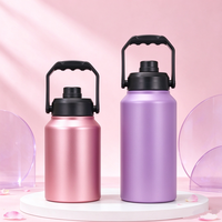 Bouteille d'eau en acier inoxydable de grande capacité, très bien notée, avec poignée robuste pour le camping et les cadeaux de Noël personnalisés
