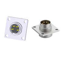 Lumberg M16 montaje frontal 4 pines (300V) Brida chasis enchufe soldadura terminales IP68 AISG red conectores circulares