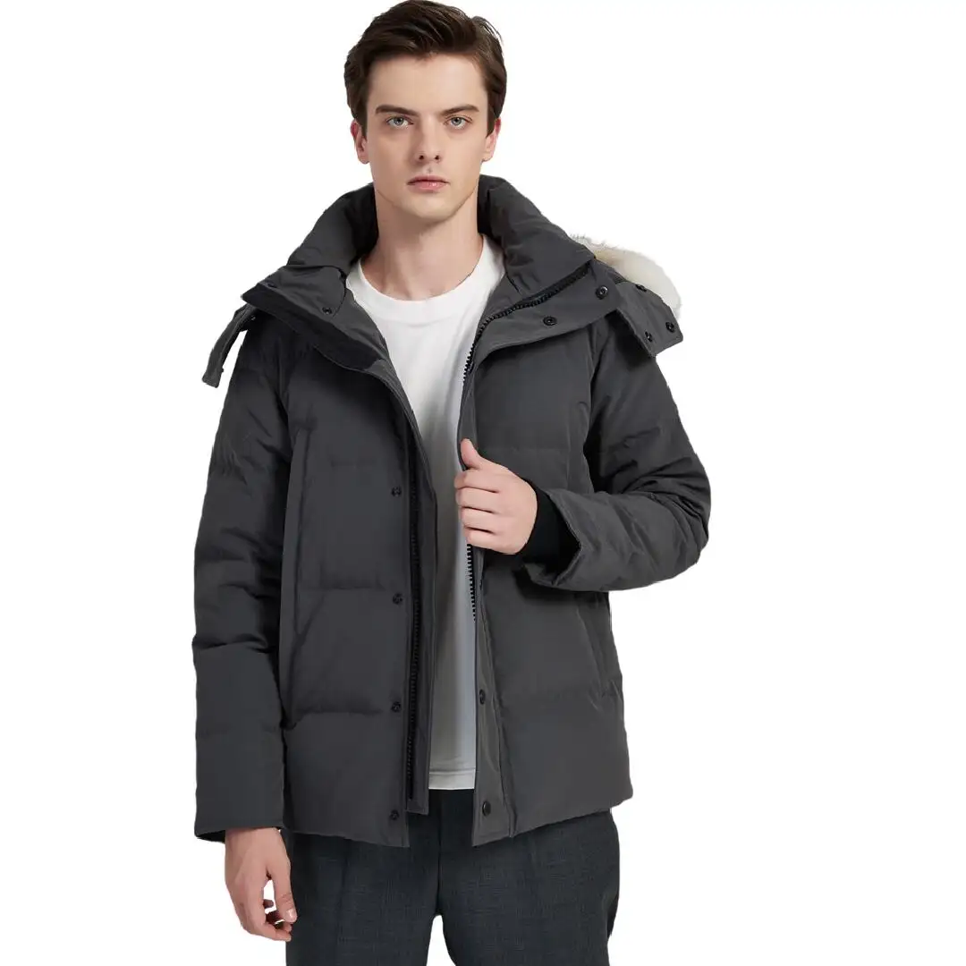 Men And Women's Winter Outerwear Winter Goose Down Jackets Wolf Fur Windproof Good Quality Down Coats With Detachable Collar