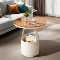 Petite table basse nordique minimaliste, table d'appoint blanche pour la maison, meubles de maison, table ronde en verre moderne.