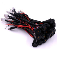 Kabel Ethernet RJ45 ke Kabel Daya DC dengan Sakelar Bulat On/Off, Kabel Power Over Ethernet 12V dengan Tombol Tekan untuk CCTV, Kamera IP