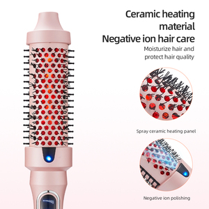 <span class=keywords><strong>Brosse</strong></span> thermique infrarouge professionnelle 2-en-1 de 38 mm, lissante et bouclante, peigne chauffant rond ODM avec température réglable pour usage domestique et en salon - Product Image 5