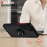 Étui de téléphone de luxe mat avec béquille magnétique intégrée à 360° pour iPhone Samsung A34 A54 MOTO E14/MOTO G04/Moto G04s/ZTE A34 A35