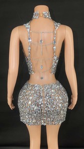 Novance Y3509-B 2024 Phụ Nữ Đặt Quần Áo Sinh Nhật Ăn Mặc Cho Phụ Nữ Rhinestone Backless Ăn Mặc Sexy Cho <span class=keywords><strong>Prom</strong></span> - Product Image 4
