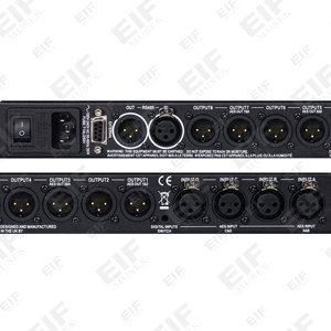 Procesador de Audio Digital OEM EIF XTA448 de 4 Entradas y 8 Salidas, DSP Metálico de 96kHz, Ecualizador de 28 Bandas, Limitador D-Max, Profesional para Escenarios en Vivo - Product Image 3