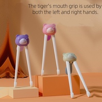 Baguettes d'apprentissage pour enfants en gros, lapin, éléphant, poussin, dessin animé, baguettes d'apprentissage avec support, baguettes d'apprentissage pour enfants