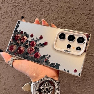 Étui rigide peint à l'huile de rose SP221 pour <span class=keywords><strong>Samsung</strong></span> Galaxy S24 Ultra S25 S23 S22 en couleur argent - Product Image 3