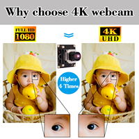 Caméra industrielle autofocus 4K 30 ips à faible distorsion 83 °   Objectif, USB 2.0 Plug and Play, webcam UVC OTG avec microphone intégré