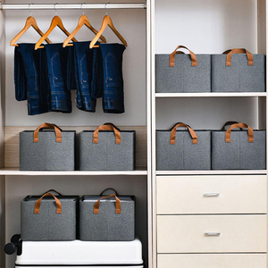 Grote Capaciteit Multifunctionele Opvouwbare Opbergdozen Rechthoek Organisatoren Opgewaardeerd Handvat Voor Jeans/Kleding Kast Kast