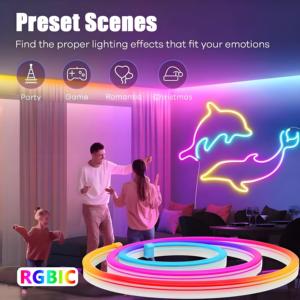 Tuya Wifi RGB <span class=keywords><strong>LED</strong></span> Neon Ánh sáng không thấm nước IP65 linh hoạt Silicone Flex Strip cho chiếu sáng sân vườn thống nhất phát quang - Product Image 4