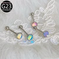 Anneaux de piercing pour langue de qualité implantable Freya, bijoux de piercing corporel en titane, clous de nez et boucles d'oreilles en cristal tendance pour femmes