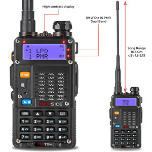 วิทยุสื่อสาร Premium TechSide TS-T9+2 Tri-Power 8 วัตต์ คู่ย่านความถี่ VHF/UHF พร้อมช่องสัญญาณที่ติดตั้งไว้ล่วงหน้า ใช้งานร่วมกับ Midland PMR446 LPD ผลิตในประเทศจีน - Product Image 2