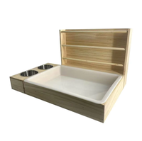 Mangeoire pour animaux de compagnie - En stock - Mangeoire à foin en bois au design minimaliste, facile à utiliser, adaptée à divers animaux, pour usage domestique, détachable et décorative