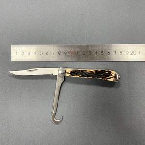 रेसिन हैंडल के साथ तेज और क्लिप प्वाइंट ब्लेड 2 ब्लेड एडc पॉकेट चाकू शिकार और मछली पकड़ने वाली विंटेज शैली ट्रेपर फोल्डिंग चाकू - Product Image 5