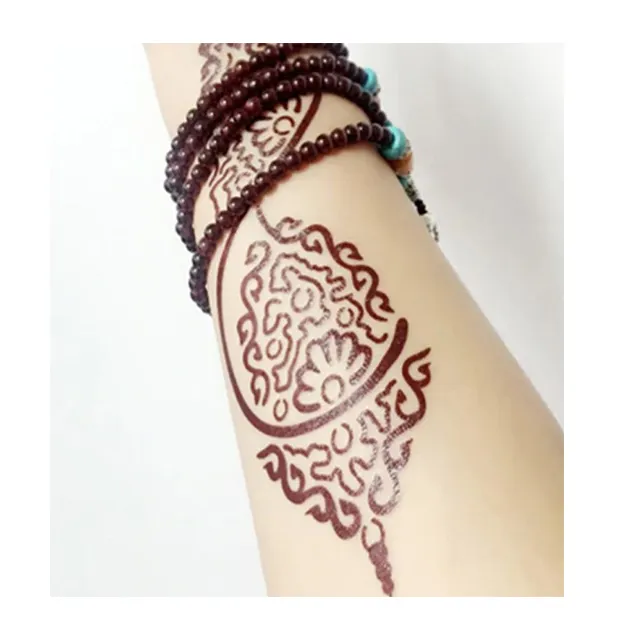 Stiker Tato Henna Seni Tubuh Gaya Arab Tinta Tahan Air Sementara Stok Siap Kirim