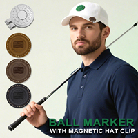 Cadeau de marqueurs de balle de golf de logo personnalisé plusieurs couleurs en cuir de haute qualité marqueur de balle de golf pour la gravure au laser