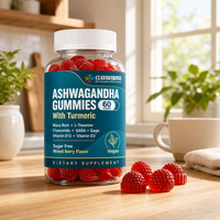 Gummies d'Ashwagandha Personnalisées OEM/ODM à Marque Privée 2000mg 120 Unités Saveur Baies Mixtes Qualité Supérieure Support Documentaire Contrat