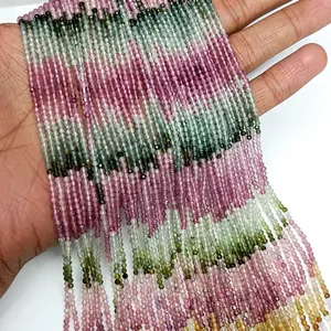 8mm Tourmaline facettes Rondelle perles de verre en vrac perles de cristal rondes plates pour la fabrication de bracelets de bijoux pour femmes et filles - Product Image 5