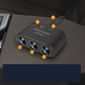 Adaptateur de chargeur de voiture 3 en 1, chargeur allume-cigare, prise voltmique, prise de voiture, câble d'alimentation, allume-cigare mâle vers femelle - Product Image 3