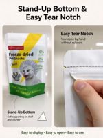 Sachet Doypack Personnalisé Imprimé par Gravure Refermable avec Fenêtre et Trou de Suspension pour Friandises pour Animaux, Friandises à Mâcher Dentaires pour Chiens, Étanche à l'Humidité, Qualité Alimentaire