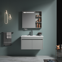 Ensemble de meuble-lavabo mural flottant de luxe moderne et écologique pour salle de bain, chambre, ferme, entrepôt, hôpital