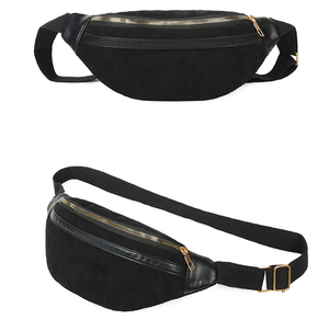 Sac <span class=keywords><strong>banane</strong></span> classique en velours côtelé WAALUU avec logo personnalisé, grand sac <span class=keywords><strong>banane</strong></span> <span class=keywords><strong>vintage</strong></span> pour femme - Product Image 2