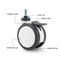 Chariot médical en nylon et PU résistant à l'usure, capacité de charge de 100 kg, conception pivotante personnalisable OEM, roues à roulettes médicales – Vente chaude