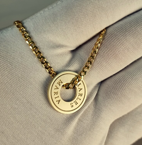Collier personnalisé <span class=keywords><strong>avec</strong></span> gravure circulaire, initiales de la Bible, pendentif <span class=keywords><strong>avec</strong></span> nom, collier à disque gravé pour homme, accessoire élégant, imperméable, sans rouille - Product Image 4