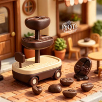Mini chariot à café de simulation imprimé en 3D, chariot à trois niveaux pour décoration de bureau DIY faite à la main