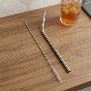 <b>Metal</b> Drinking <b>Straws</b> Reusable Cocktail Bar Accessories Minimalist Style 2-Pack - Product Image 5