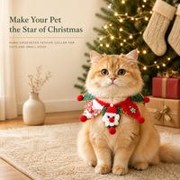 Écharpe de Noël pour animaux de compagnie, cache-cou festif pour chiens et chats, collier décoratif mignon pour petits et moyens animaux, vente en gros