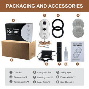 Nettoyeur de vitres électrique en promotion : Effet de nettoyage puissant pour un verre éclatant et une finition impeccable – <span class=keywords><strong>Lave</strong></span>-vitres domestique mains libres - Product Image 6